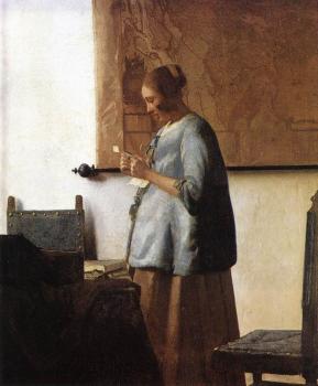 約翰尼斯 維米爾 Woman in Blue Reading a Letter